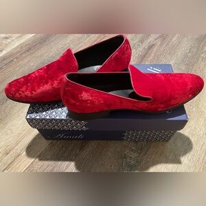 Amalfi Men’s Scarlet Velvet Loafers. Worn once but in great condition.